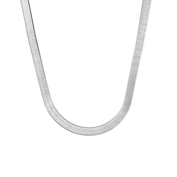 S/S WIDE HERRINGBONE NECKLACE