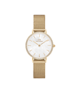 Daniel Wellington Petite 28 Bezel Mesh White Mother of Pearl Gold Watch