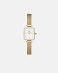 Daniel Wellington Quadro Mini Lumine Bezel 15x18 Evergold G White Watch