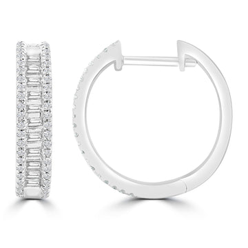 9CT BRANDIE DIAMOND HUGGIE EARRINGS