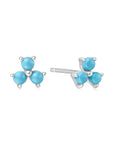 Ania Haie Silver Lab Created Turquoise Lotus Stud Earrings