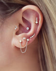 Ania Haie Silver Bezel Beaded Stone Stud Earrings