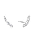 Ania Haie Silver Bezel Beaded Stone Stud Earrings