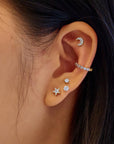 Ania Haie Gold Sparkle Round Barbell Single Earring