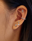 Ania Haie Silver Sparkle Round Barbell Single Earring