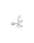 Ania Haie Silver Triple Marquise Barbell Single Earring