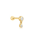 Ania Haie Gold Bezel Dangle Barbell Single Earring