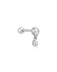 Ania Haie Silver Bezel Dangle Barbell Single Earring