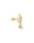 Ania Haie Gold Marquise Dangle Barbell Single Earring