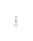 Ania Haie Silver Shell Pearl Dangling Barbell Single Earring