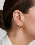 Silver Pave Curved Teardrop Ear Cuff