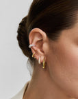 Silver Pave Curved Teardrop Ear Cuff