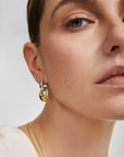 Gold Hollow Organic Pebble Drop Earrings