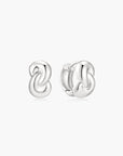 Silver Rope Twist Huggie Hoop Earrings