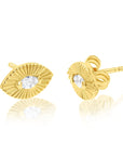 SOLAR EYE STUD EARRINGS - 9CT GOLD