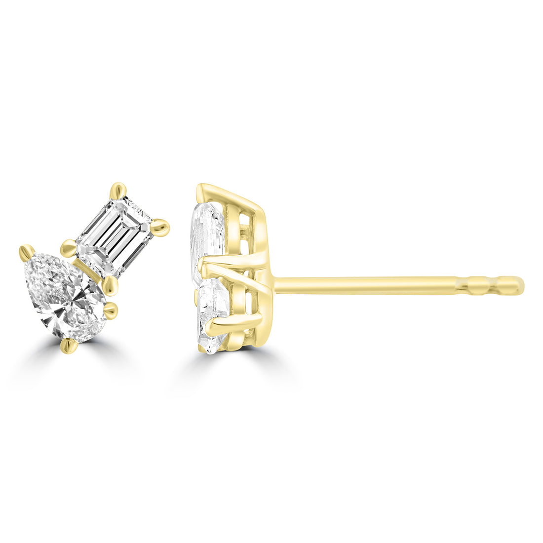 9CT TOI ET MOI DIAMOND STUD EARRINGS