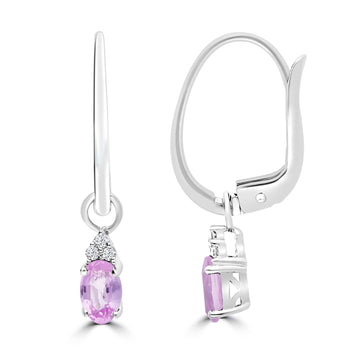 9CT EDITA PINK SAPPHIRE & DIAMOND EARRINGS