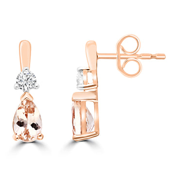 9CT IRISIA MORGANITE & DIAMOND EARRINGS