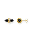 THOMAS SABO Crystal Ear Studs with Onyx Gold