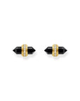 THOMAS SABO Crystal Ear Studs with Onyx Gold