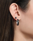 THOMAS SABO Blackened Flower ear studs with black zirconia