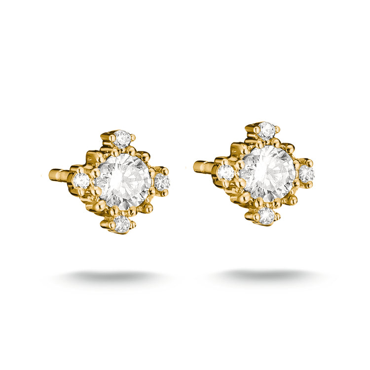 Ear studs with zirconia