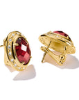 THOMAS SABO Clip Earrings with Red Stones
