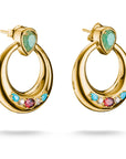 THOMAS SABO Half-Hoop Earrings with Green, White & Red Stones