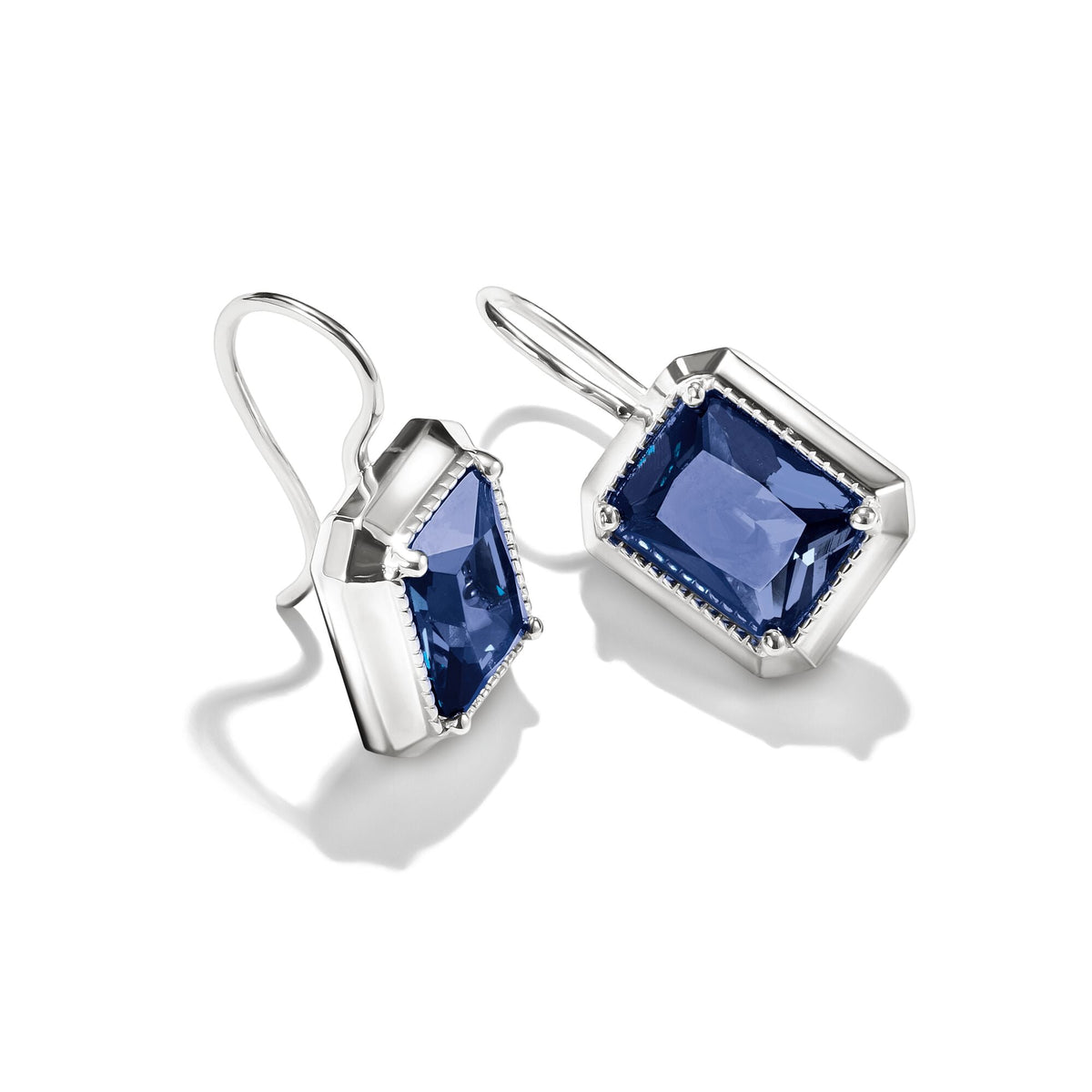 Earrings with nanocrystal in octagon cut