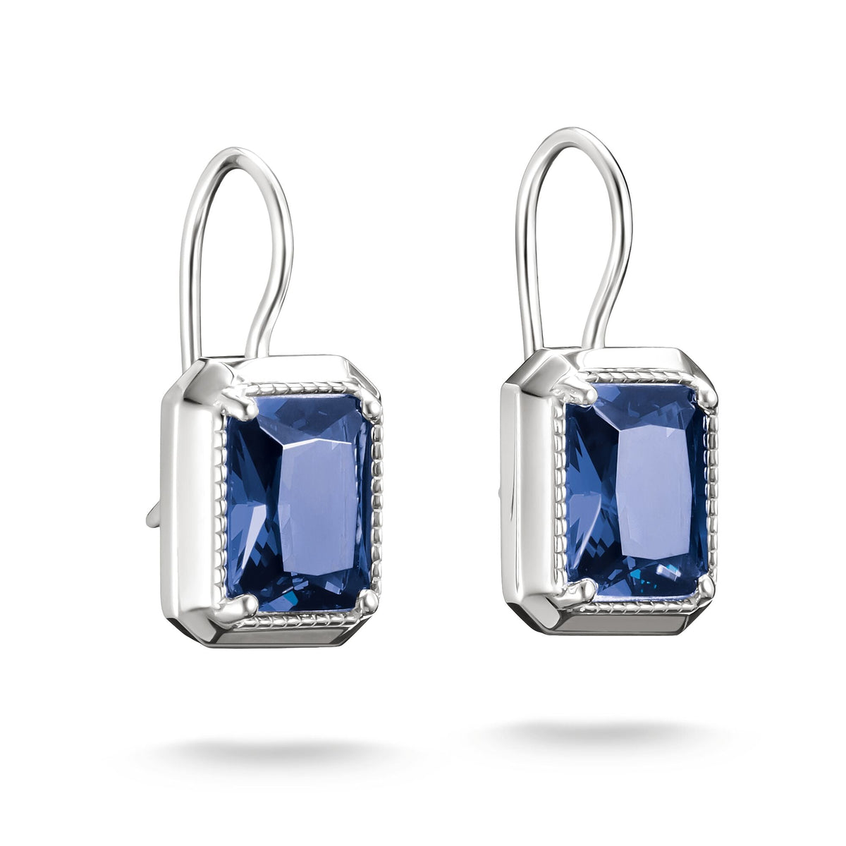 Earrings with nanocrystal in octagon cut