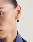 Earrings with nanocrystal in octagon cut