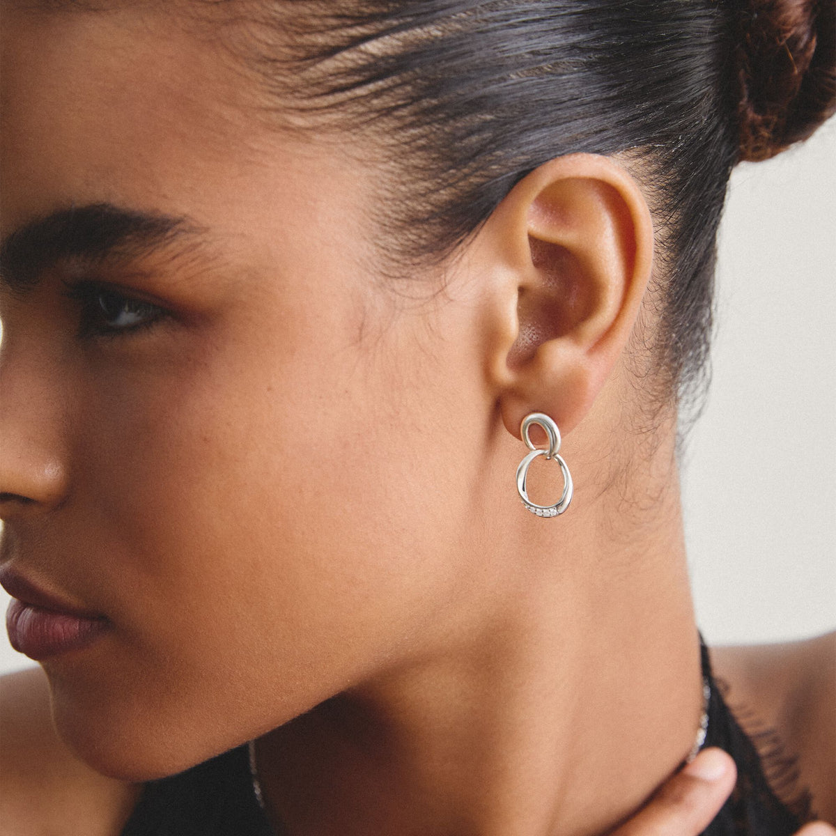 Earrings Together with zirconia