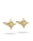 Stud earrings star with zirconia