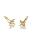 Stud earrings star with zirconia