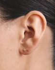 Stud earrings star with zirconia
