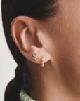 Stud earrings flower with zirconia