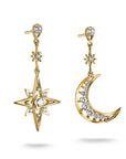 Earrings moon and star with zirconia