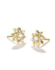 Stud earrings star with zirconia