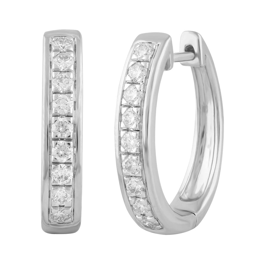 9CT MILEY DIAMOND HUGGIE EARRINGS