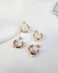 SIENNA PEARL HOOP EARRINGS - STERLING SILVER