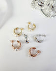SIENNA PEARL HOOP EARRINGS - STERLING SILVER