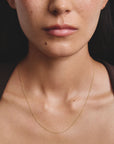 Gold-Tone Stainless Steel Anchor Chain Necklace 1mm