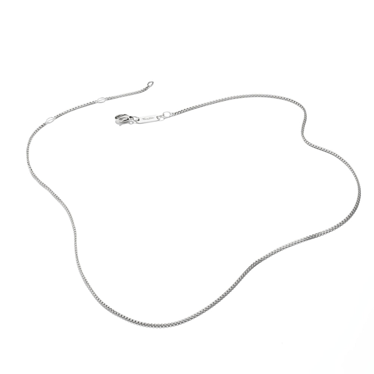 Silver-Plated Box Chain Necklace 1mm