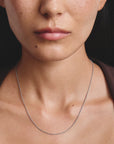 Silver-Plated Box Chain Necklace 1mm