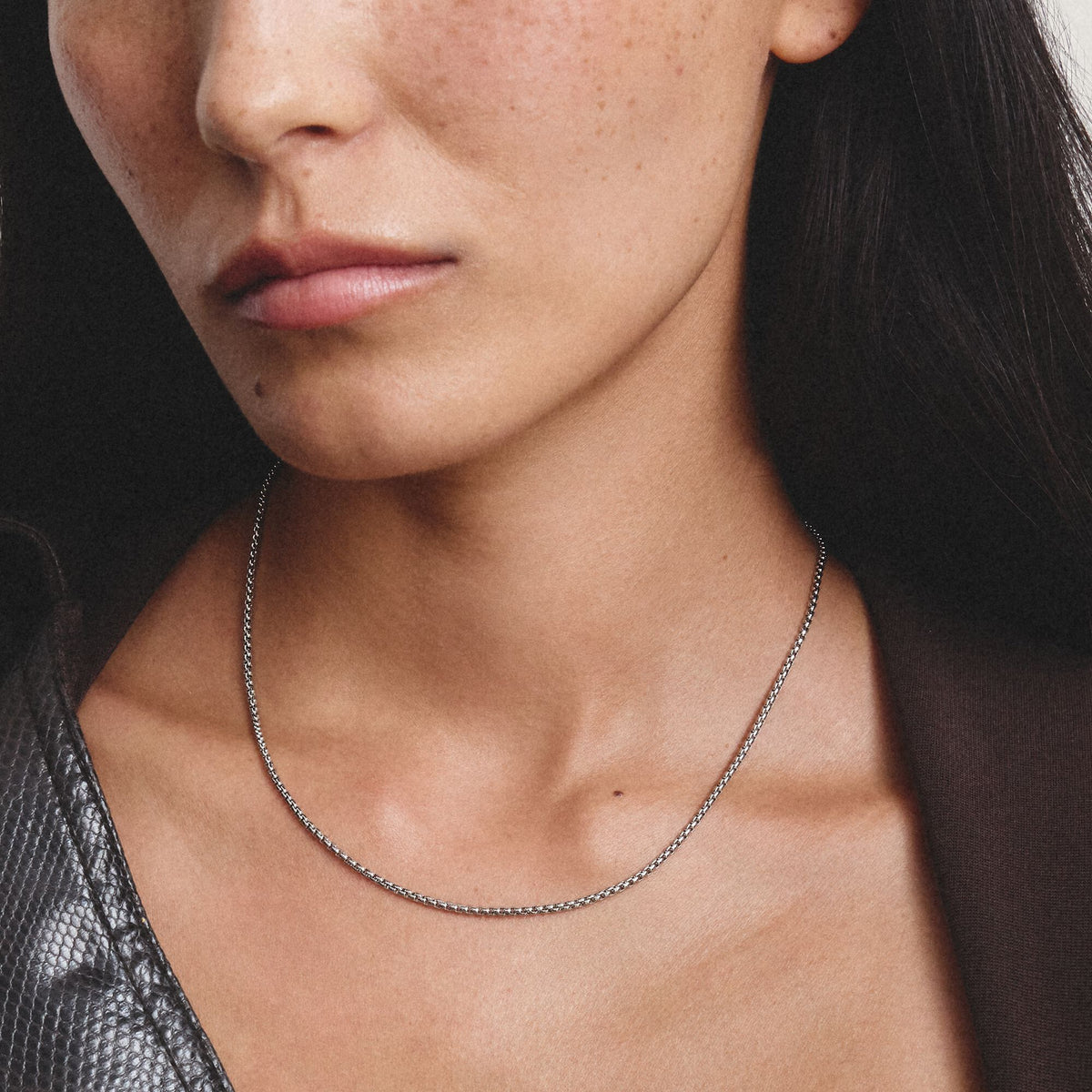 Stainless Steel Box Chain Necklace 2mm