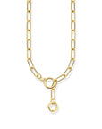 THOMAS SABO Golden Link Necklace with Ring Clasps and Zirconia