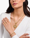 THOMAS SABO Golden Link Necklace with Ring Clasps and Zirconia