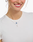 THOMAS SABO Necklace with letter pendant F and white zirconia - silver