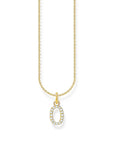 THOMAS SABO Necklace with letter pendant O and white zirconia - gold