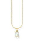 THOMAS SABO Necklace with letter pendant Q and white zirconia - gold